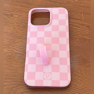 iPhone 14 Pro Max Pink Checkered Loopy Case